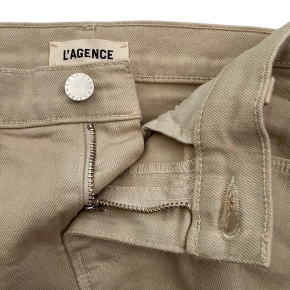 L'Agence Audrey Cut Off Cutoff Shorts Tan Beige Brown Denim Jean Shorts 25 - Picture 6 of 16